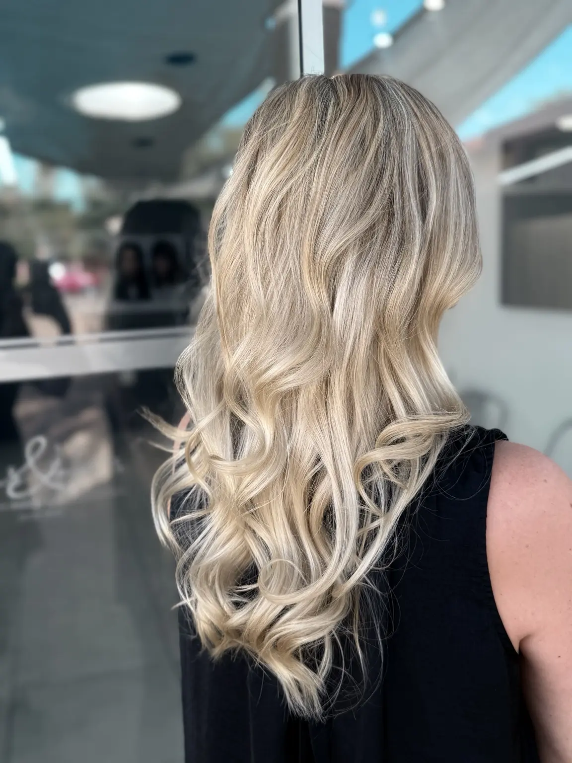 Soft luminous long blonde curls